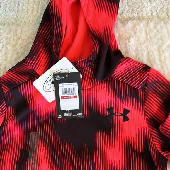 Under Armour Boys' Armour Fleece® Printed Hoodie, Beta / Black, XS, NWT - Picture 6 of 8